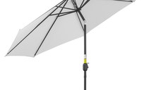 Umbrela de Gradina Outsunny Φ300cm, Manivela Reglabila, Metal si Poliester, Alb | Aosom RO