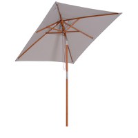 Umbrela de Gradina Outsunny Reglabila, Lemn 2x1.5m, Gri | Aosom RO - 1