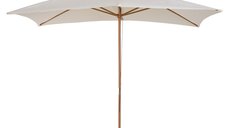 Umbrelă din Lemn Outsunny pentru Grădină, Design Clasic, Crem, Dimensiuni 2x2.95x2.55m, Protecție Solară Eficientă | Aosom Romania