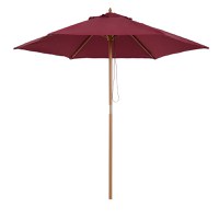Umbrela din lemn pentru soare Outsunny, bordo, Φ2.5m | Aosom RO - 1