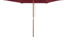 Umbrela din lemn pentru soare Outsunny, bordo, Φ2.5m | Aosom RO