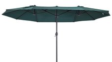 Umbrela Dublă Outsunny pentru Grădină, Protecție UV, Deschidere cu Manivelă, 460x270x240 cm, Verde | Aosom Romania