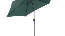 Umbrela Reclinabila Outsunny pentru Plaja si Gradina, Aluminiu si Poliester, Φ2.6×2.35m, Verde Inchis