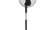 Ventilator de Podea cu 3 Viteze HOMCOM, Inaltime Reglabila, PP, 60x60x90-120cm, Negru | Aosom RO