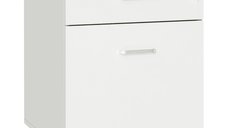 Vinsetto fiset de birou cu 2 sertare, incuietoare si 5 roti, alb, design modern