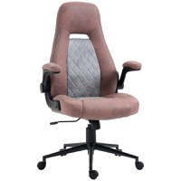 Vinsetto Fotoliu de Birou Elegant din Piele PU, cu Înălțime Ajustabilă și Roți Pivotante, Gri | Aosom Romania - 1