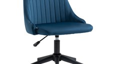 Vinsetto Scaun Birou Ergonomic, Pivotant 360°, Înălțime Ajustabilă, Catifea Albastră, 50x58x77-85cm | Aosom Romania