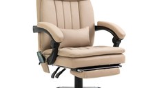 Vinsetto scaun de birou cu masaj, 67x69x106.5-114.5 cm, bej | AOSOM RO