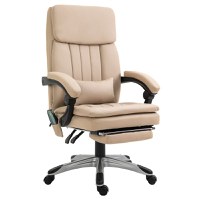 Vinsetto scaun de birou cu masaj, 67x69x106.5-114.5 cm, bej | AOSOM RO - 1