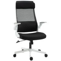 Vinsetto Scaun de birou din plasa, scaun pentru computer reglabil pe inaltime cu cotiere rabatabile, functie de inclinare | AOSOM RO - 1