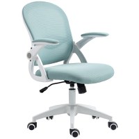 Vinsetto Scaun de Birou Ergonomic, cu Spătar din Plasă, Scaun de Birou cu Înălțime Reglabilă, 65.5x61.5x88-97.5 cm, Albastru Deschis | Aosom Romania - 1