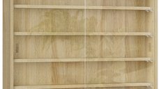 Vitrina HOMCOM cu 5 Rafturi Ajustabile si Usi din Sticla | Aosom Romania