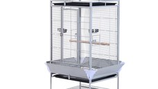 Voliera pentru Pasari PawHut cu Roti Inaltime 160cm Tavi pentru Alimente si Stinghii | Aosom Romania