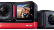 Camera Video de Actiune Insta360 ONE RS TWIN EDITION, 360°, 5.7K, Waterproof, HDR, Bluetooth, USB, Micro SD, Microfon, Touchscreen, Slow Motion (Negru/Rosu)