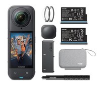 Camera Video de Actiune Insta360 X5 Essenials Bundle, Filmare 360, 8K, Foto 72 MP/18 MP, Wi-Fi, USB, Giroscop 6 axe, Bluetooth, Waterproof 15m (Negru) - 1