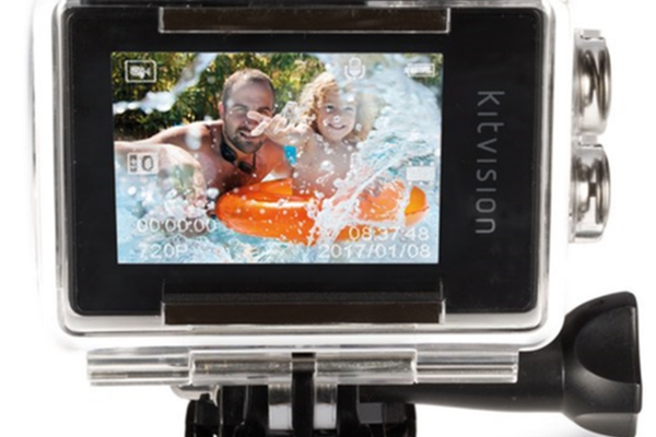 Camera Video de Actiune KitVision Action Camera KVACTCAM2, Filmare HD, Waterproof, Functie Webcam (Alb)