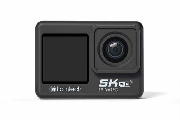 Camera video de actiune Lamtech LAM113232, 24MP, 5K, Ecran dual 2inch + 1.4inch, Waterproof 30 m (Negru)