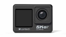 Camera video de actiune Lamtech LAM113232, 24MP, 5K, Ecran dual 2inch + 1.4inch, Waterproof 30 m (Negru)