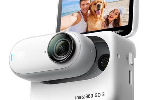 Camera video sport Insta360 GO3, 128GB, Control Vocal, Waterproof IPX8, Editare AI (Alb)