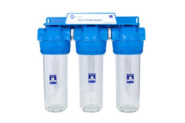 Sistem de filtrare Triplex transparent 10   in 3 etape Aquafilter FHPRCLx-3B-TRIPLE