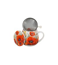 Cana cu capac portelan si infuzor inox, 430ml, Maki - 2