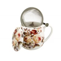 Cana cu capac portelan si infuzor inox, 430ml, Zahra - 2