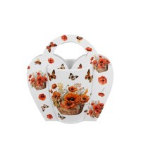Cana portelan, 350ml, Basket of Flowers Poppies - 1