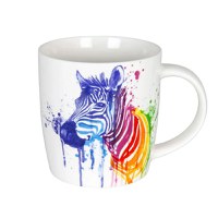 Cana portelan Watercolor Zebra 300ml - 1