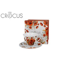 Ceasca cu farfurie, 250ml, Basket of Flowers Poppies - 1