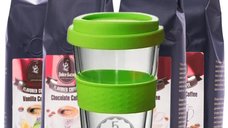 Iced Coffee Kit (Selectie de 4 cafele cu arome pentru Iced Coffee + 1 Pahar ThermoCup)