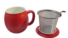 Moment Red, Cană din ceramică roșie cu infuzor din inox, 350 ml