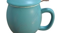 Moment Teal, Cană din ceramică 350 ml cu infuzor din inox