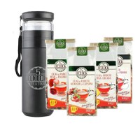 Pachet: Termos Brew2Go Crem si 4 Ceaiuri de Fructe - 1
