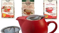 Pauza cu Fructe, Ceainic cu infuzor si 3 ceaiuri de fructe