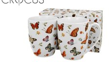 Set 2 Cani 350ml cu Fluturi - Eleganta si Rafinament