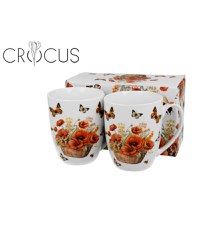 Set 2 cani portelan, 350ml, Basket of Flowers Poppies - 2