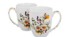 Set 2 cani portelan, 350ml, Daisy