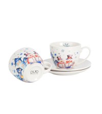 Set 2 cesti cu farfurii, portelan, 0.25 l, SNOWMAN - 5