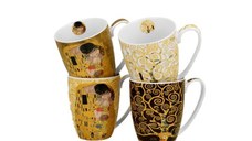 Set 4 cani 350ml inspirate din operele lui G. Klimt