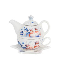 Tea for One Portelan SNOWMAN - 1