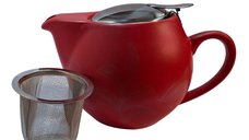 TeaTime Roșu, Ceainic din ceramică cu infuzor din inox, 500 ml
