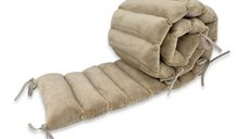 Aparatoare de patut Qmini tip panou din minky, 180 cm, nugat