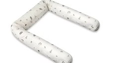 Aparatoare patut MimiNu Leaves, rulou de 180 cm cu husa detasabila din bumbac Oeko-Tex Standard 100