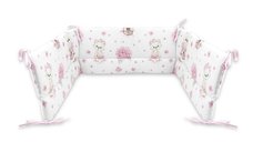 Aparatoare patut MimiNu, Pink Ballerina, Bumbac Oeko-Tex 100%, 180x30 cm, cu panglici