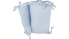 Aparatoare patut MimiNu, Royal Blue, 180x30 cm, bumbac Oeko-Tex, cu panglici