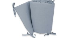 Aparatoare patut Qmini din muselina dubla, 180x30 cm, Jeans - Siguranta si confort pentru bebelusi