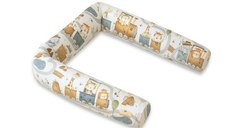 Aparatoare pentru patut MimiNu, Tip rulou, Husa detasabila, 180 cm, Bumbac Oeko Tex Standard 100, Design Zoo in train
