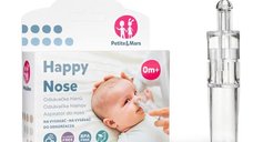 Aspirator nazal Happy Nose de la Petite&Mars, Utilizare manuala sau cu aspiratorul, Fara BPA, 0 luni+