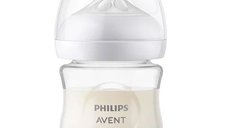 Biberon din sticla Philips Avent Natural Response, 120 ml, Fara BPA, Anticolici, Alb, 0 luni+