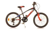 Bicicleta pentru copii Dino Bikes 420 SPORT 20, Mountain Bike, Rosu-Negru, 6 viteze, cu suspensie, 20 inch, pentru inaltimea pana la 130 cm